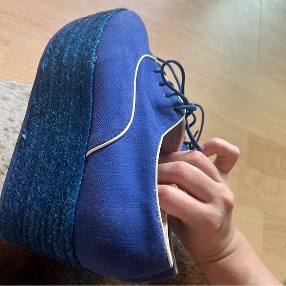 Missoni Blue Lace Up Espadrille Platform Shoes Women’s Size 6 - Picture 11 of 11